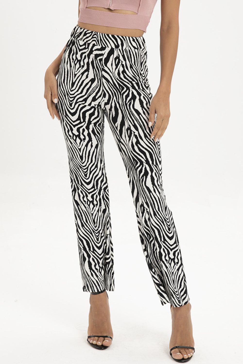 Zebra Print Straight Leg Pants – Decades Inc.