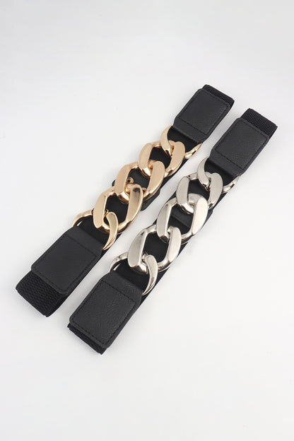 Chain Detail Elastic Belt-Teresa&#39;s Fashionista LLC