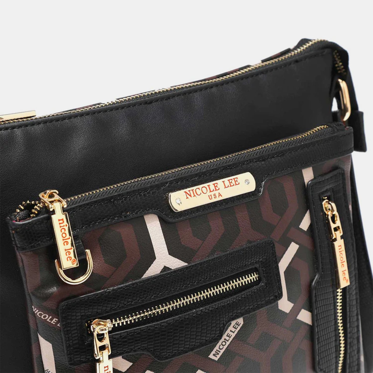 Nicole Lee USA Geometric Pattern Crossbody Bag-Teresa&#39;s Fashionista LLC