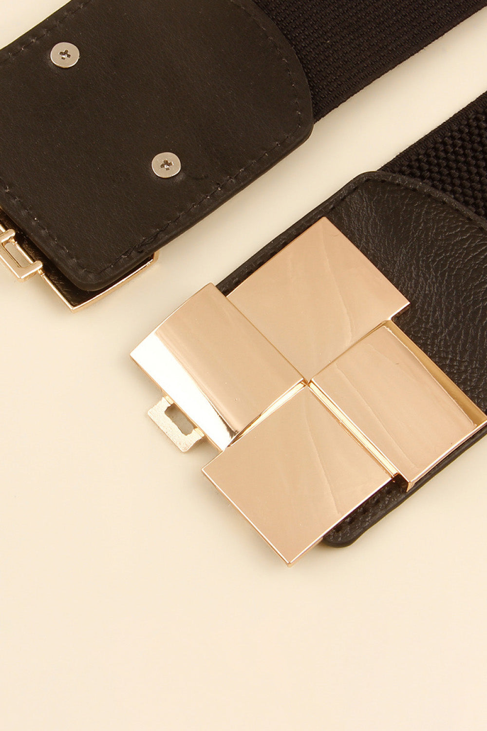 Geometric Buckle Elastic Wide Belt-Teresa&#39;s Fashionista LLC