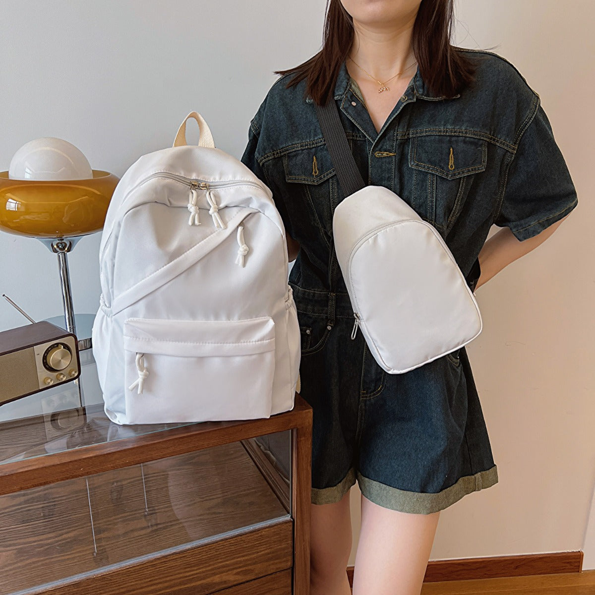 Cloth Backpack Bag and Sling Bag 2 Piece Set-Teresa&#39;s Fashionista LLC