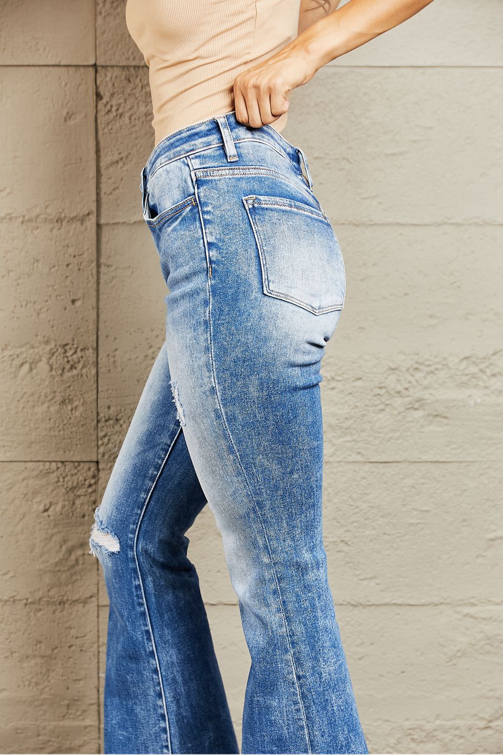 BAYEAS Izzie Mid Rise Bootcut Jeans-Teresa&#39;s Fashionista LLC