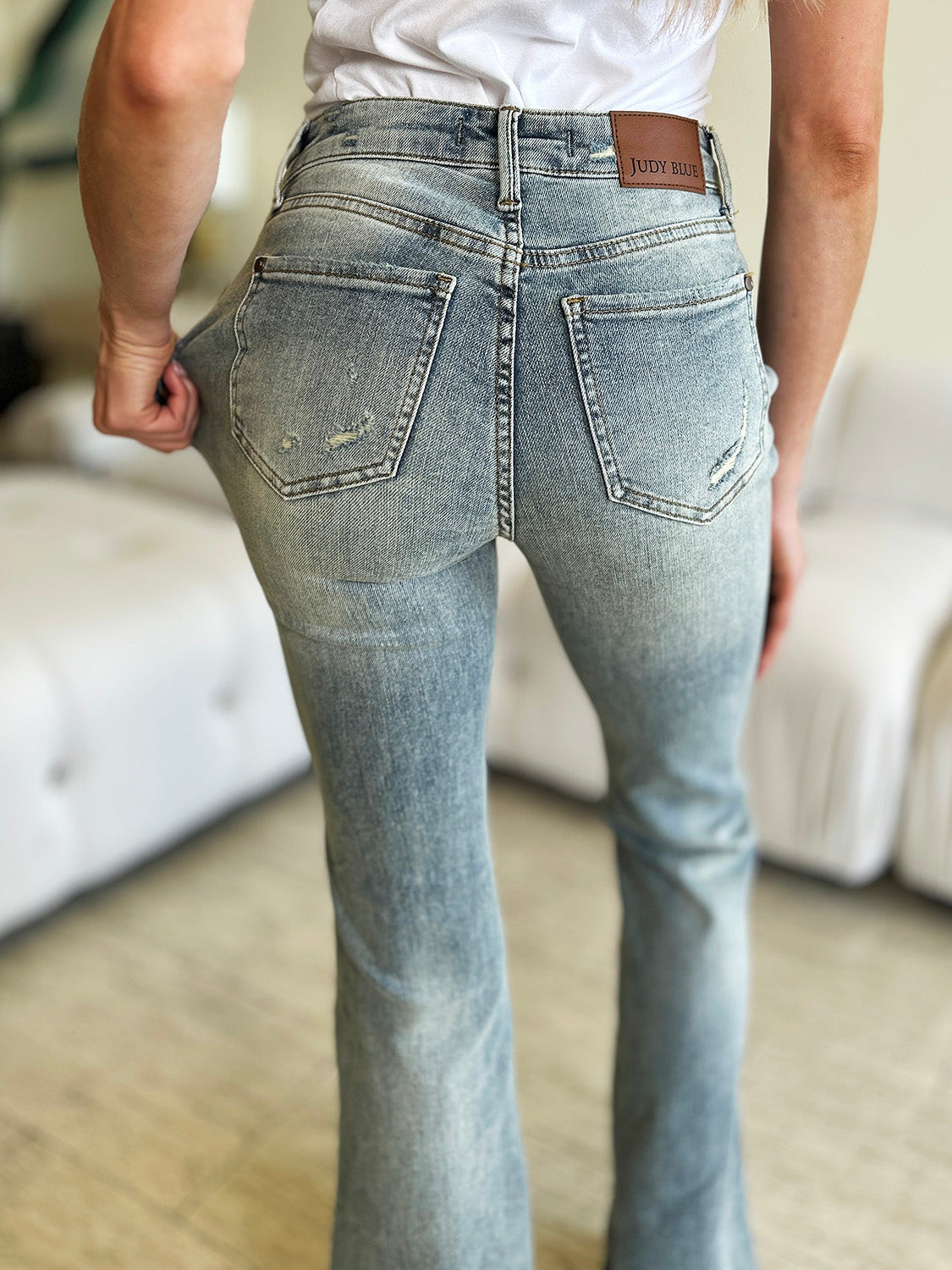 Judy Blue Full Size High Waist Flare Jeans-Teresa&#39;s Fashionista LLC