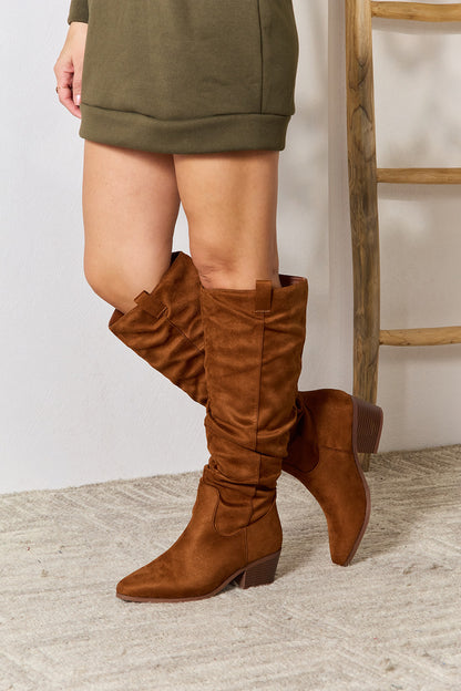 East Lion Corp Block Heel Knee High Boots-Teresa&#39;s Fashionista LLC