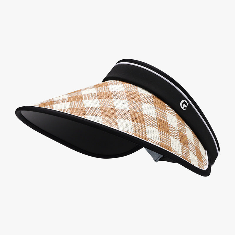 Plaid Natural Grass Adjustable Sun Hat-Teresa&#39;s Fashionista LLC