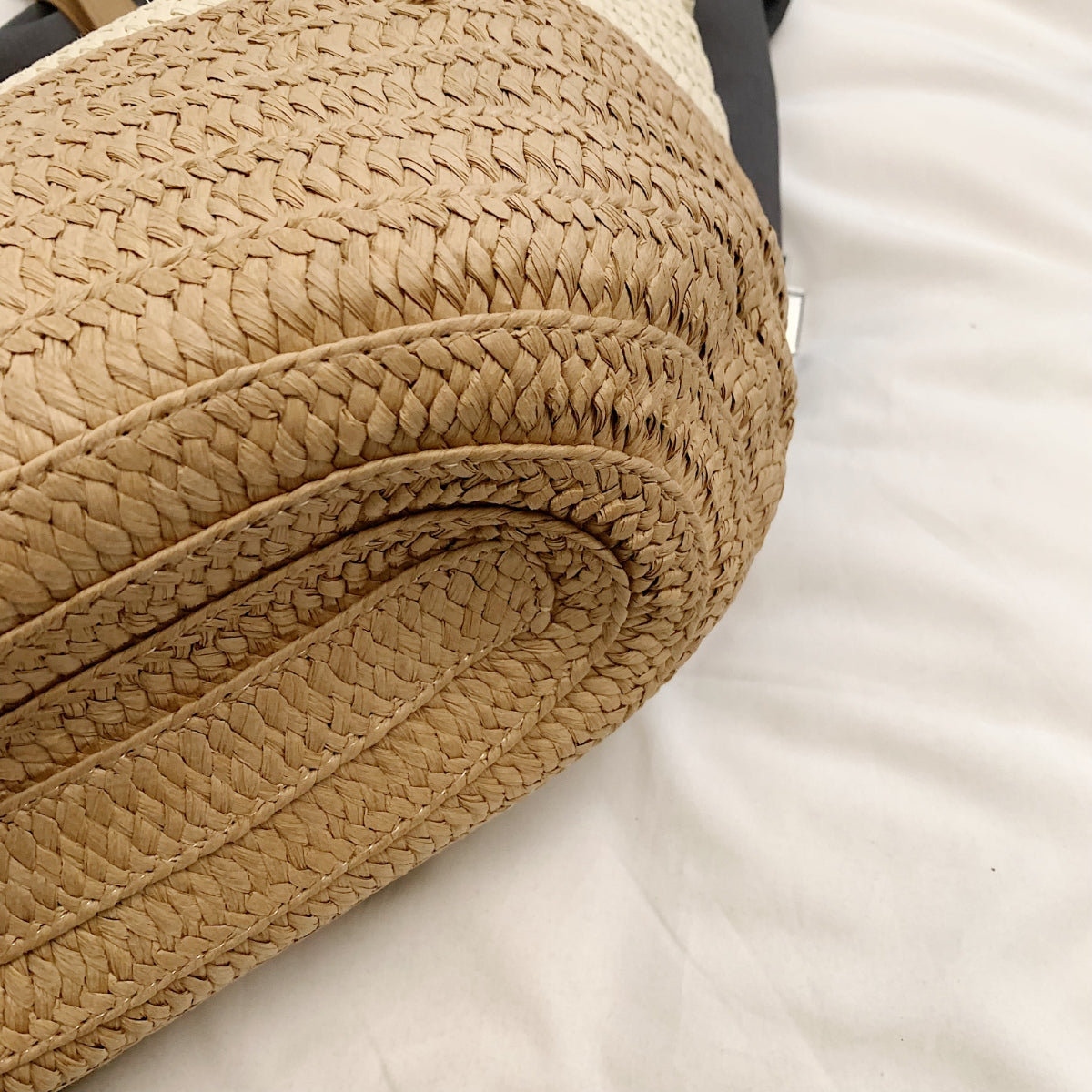 Contrast Straw Braided Handbag-Teresa&#39;s Fashionista LLC