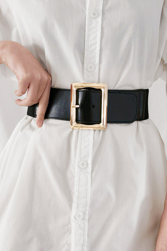 Rectangle Buckle Elastic Wide Belt-Teresa&#39;s Fashionista LLC