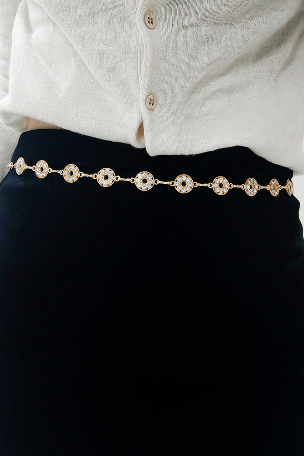 Rhinestone Decor Zinc Alloy Belt-Teresa&#39;s Fashionista LLC