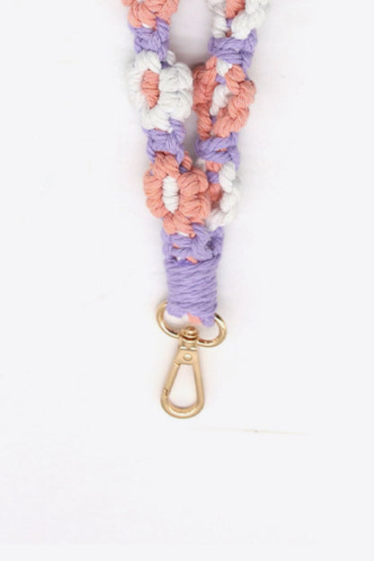 Assorted 4-Piece Macrame Flower Keychain-Teresa&#39;s Fashionista LLC