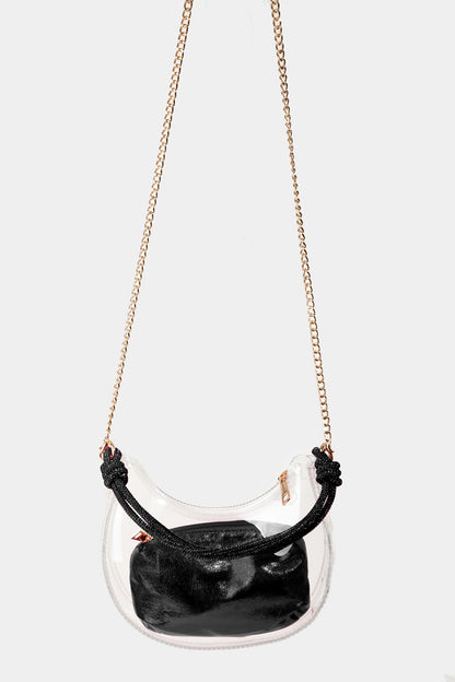 Fame Clear See Through Baguette Bag-Teresa&#39;s Fashionista LLC