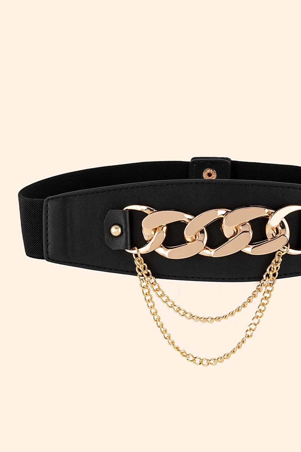 Chain Detail PU Leather Belt-Teresa&#39;s Fashionista LLC