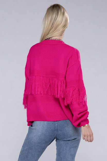 Tassel Open Cardigan-Teresa&#39;s Fashionista LLC