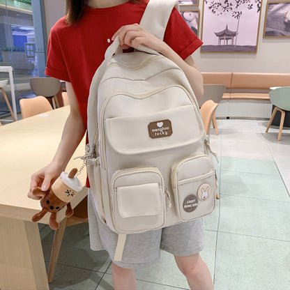 Cute Campus Backpack Large Capacity Multi-pocket Bags Women Primary Junior High School Students Schoolbags-Teresa&#39;s Fashionista LLC