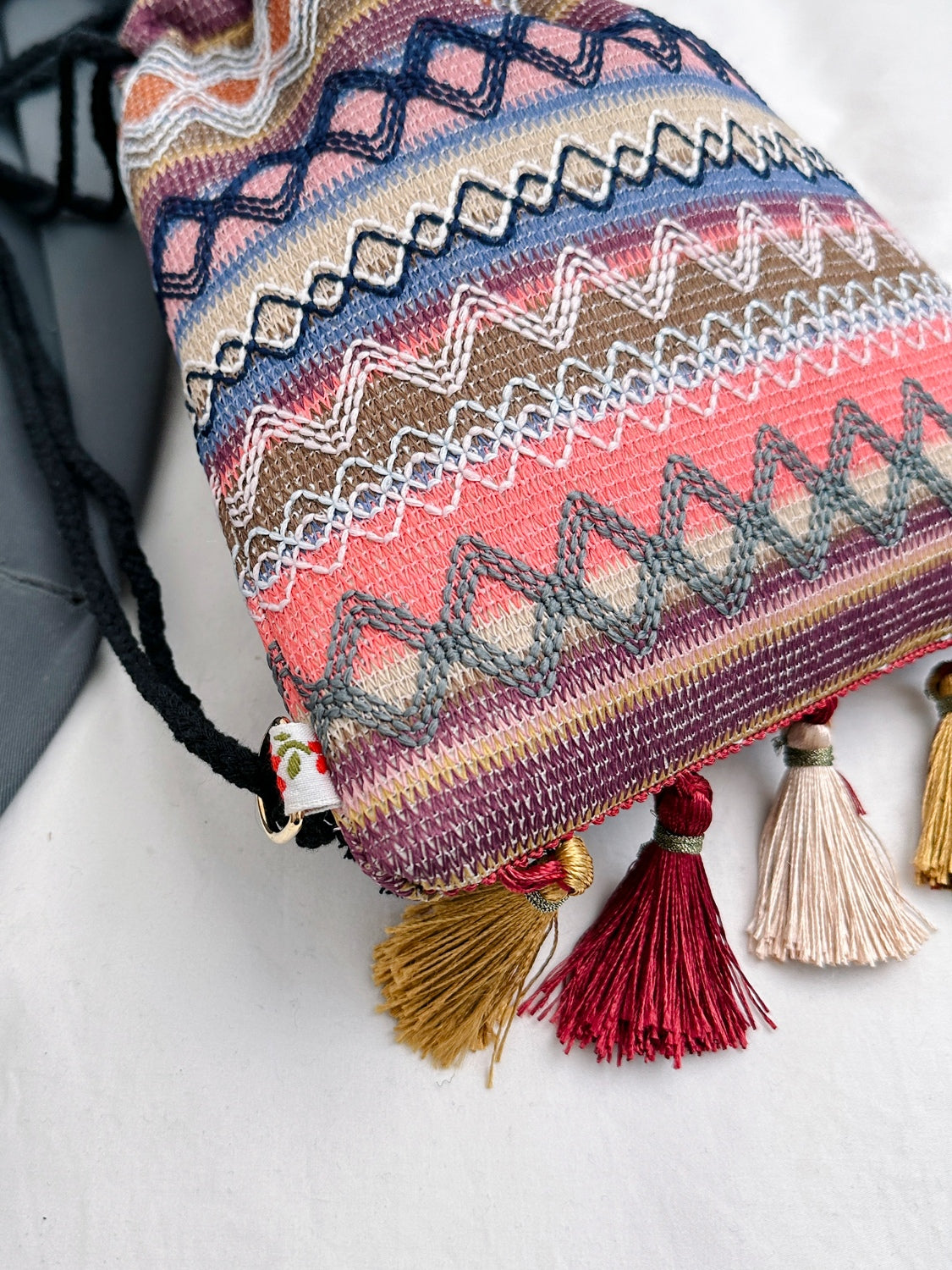 Tassel Geometric Canvas Backpack Bag-Teresa&#39;s Fashionista LLC