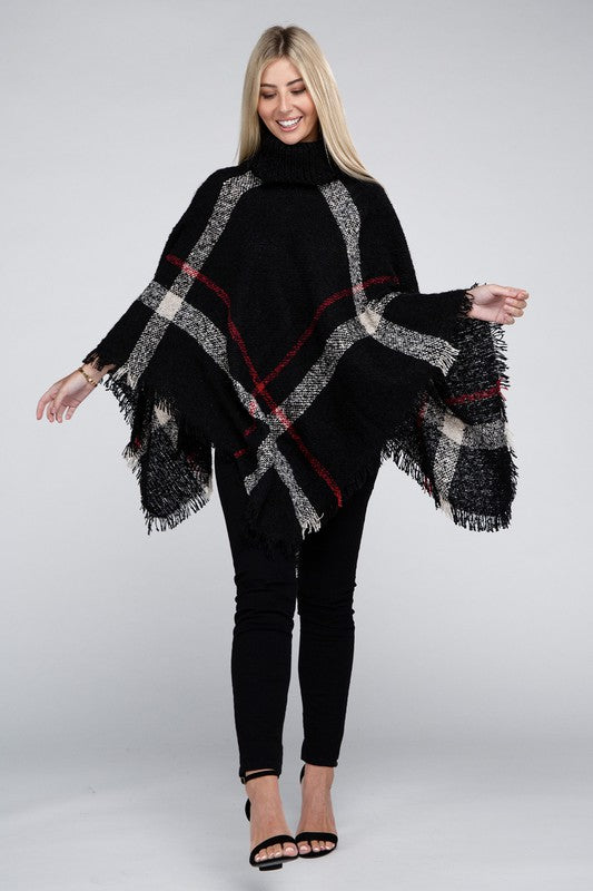 Turtleneck Knit Pancho-Teresa&#39;s Fashionista LLC