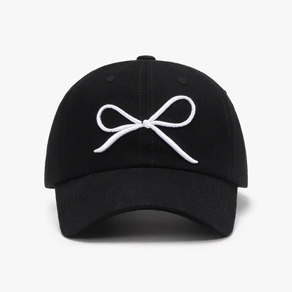 Bow Embroidered Cotton Baseball Cap-Teresa&#39;s Fashionista LLC