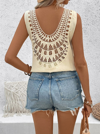 Cutout V-Neck Tank-Teresa&#39;s Fashionista LLC