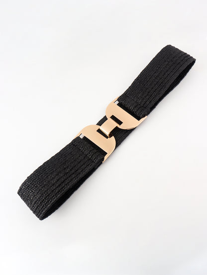 Alloy Buckle Elastic Belt-Teresa&#39;s Fashionista LLC