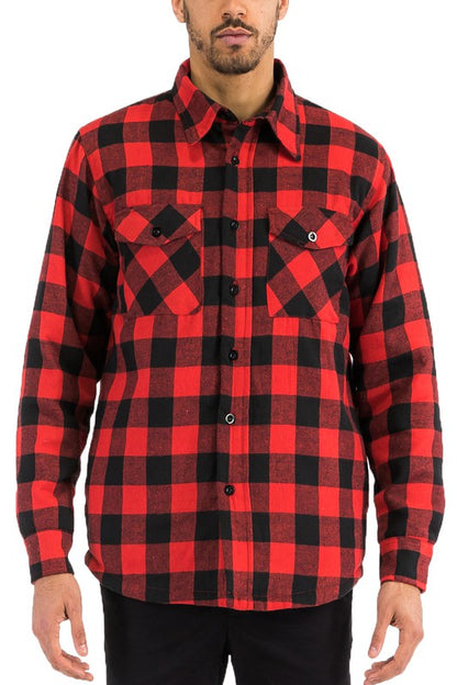 Mens Quilted Padded Flannel-Teresa&#39;s Fashionista LLC