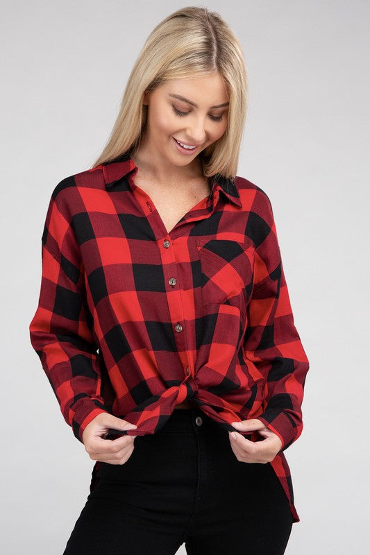 Classic Plaid Flannel Shirt-Teresa&#39;s Fashionista LLC