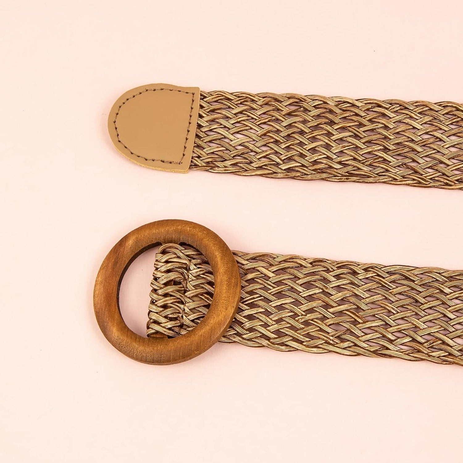 Round Buckle Woven Belt-Teresa&#39;s Fashionista LLC