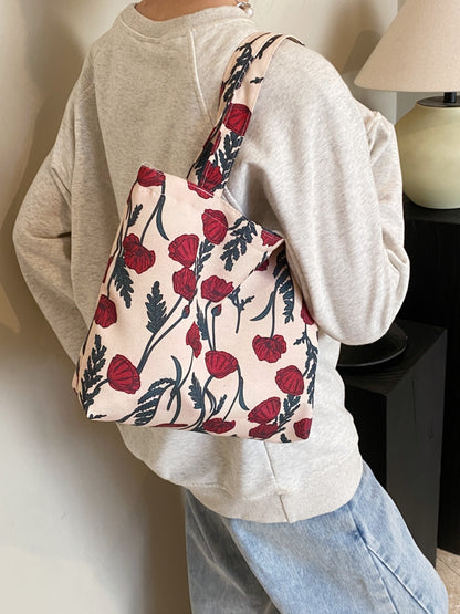 Printed Canvas Handbag with Zipper-Teresa&#39;s Fashionista LLC