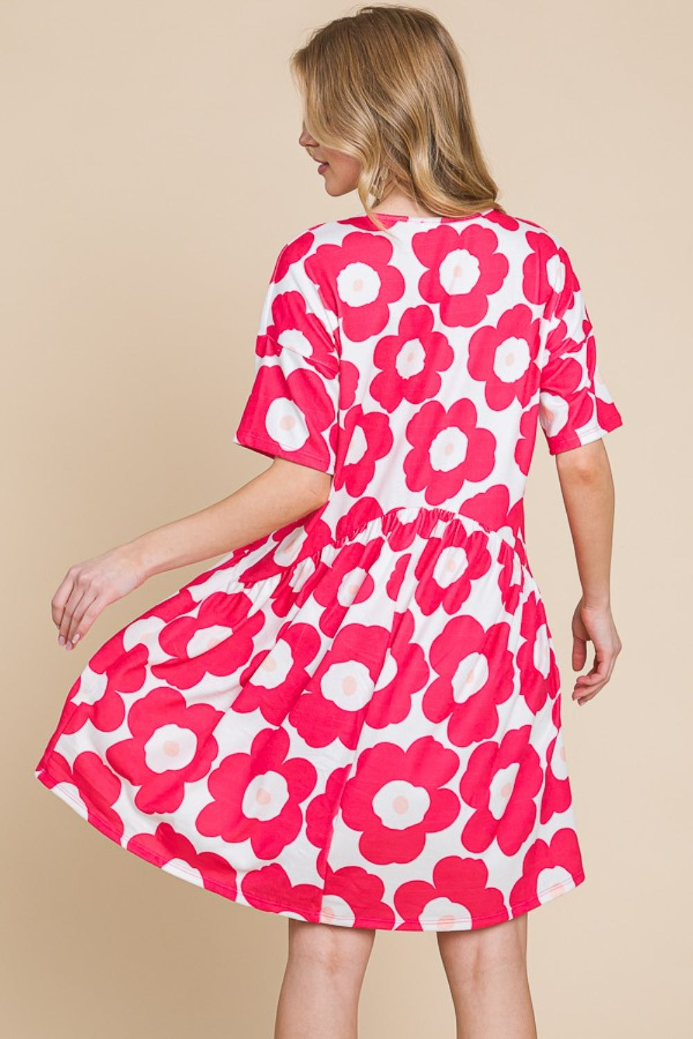 BOMBOM Flower Print Ruched Dress-Teresa&#39;s Fashionista LLC