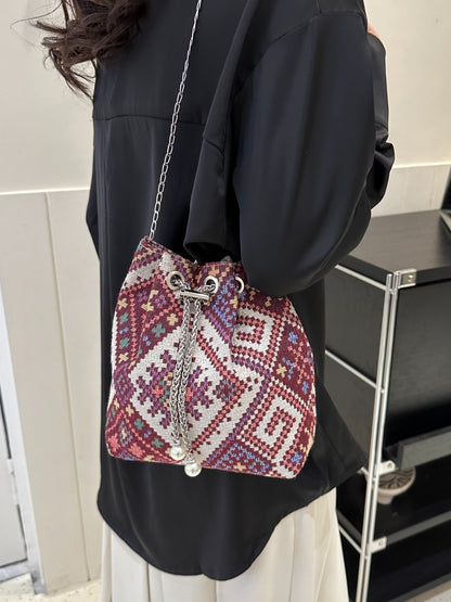 Printed Chain Bucket Bag-Teresa&#39;s Fashionista LLC