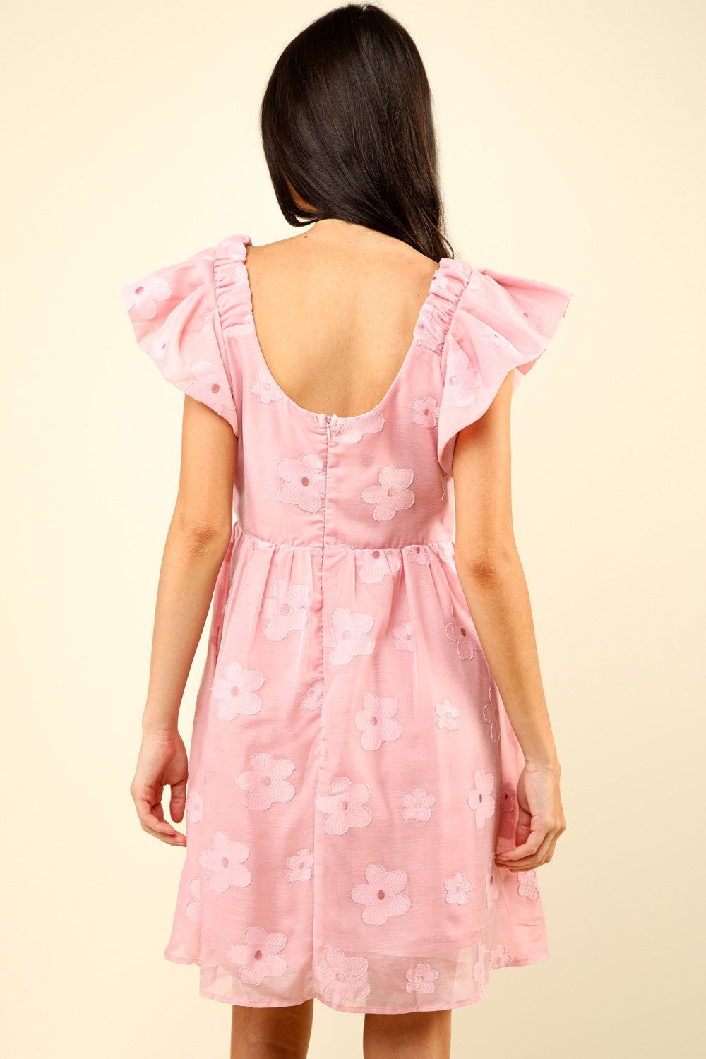 VERY J Flower Embroidered Organza Mini Dress-Teresa&#39;s Fashionista LLC