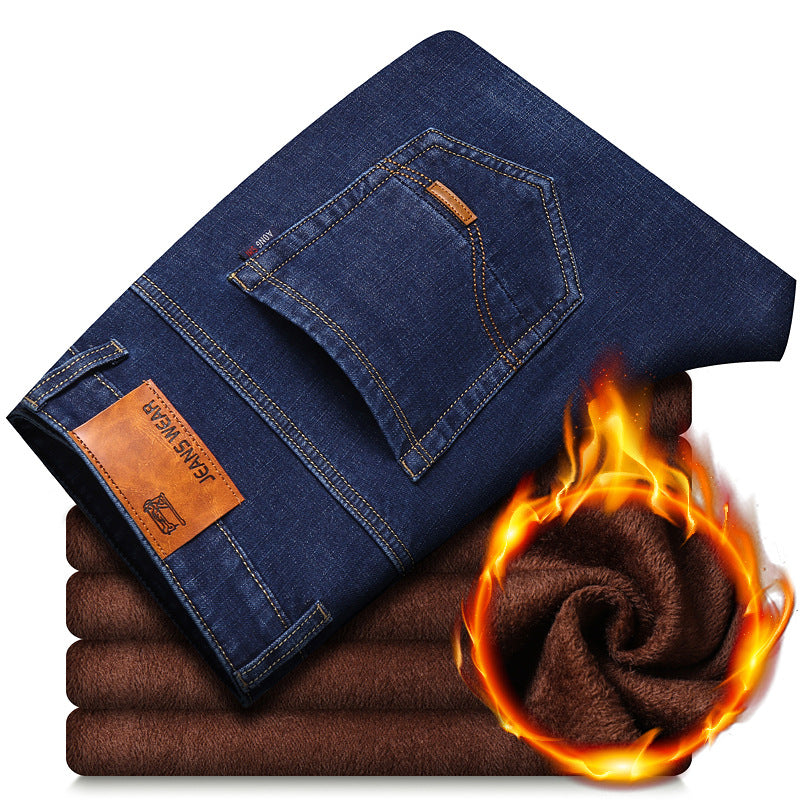 Thickened Plush Jeans Keep Men Warm In Winter-Teresa&#39;s Fashionista LLC