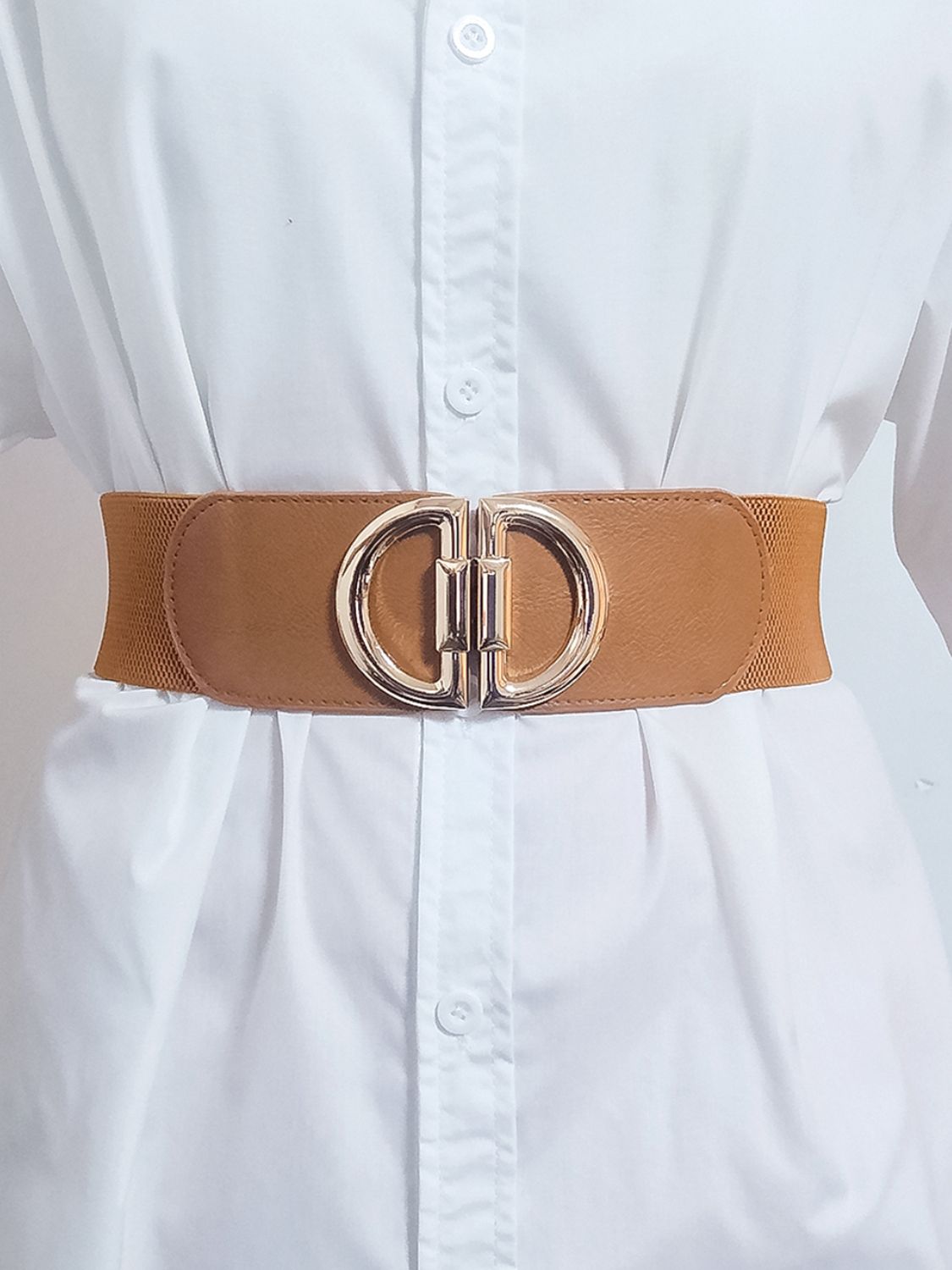 D Buckle Elastic Belt-Teresa&#39;s Fashionista LLC