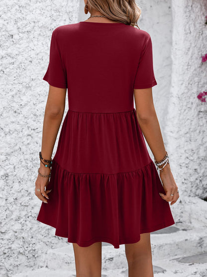 Mandy Round Neck Short Sleeve Mini Dress