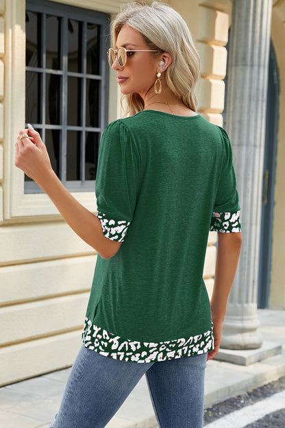 Square Neck Half Sleeve T-Shirt-Teresa&#39;s Fashionista LLC