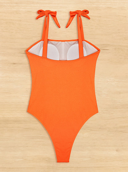 Tied Wide Strap One-Piece Swimwear-Teresa&#39;s Fashionista LLC