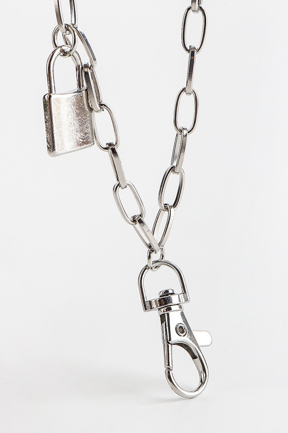 Double Layered Iron Chain Belt with Lock Charm-Teresa&#39;s Fashionista LLC