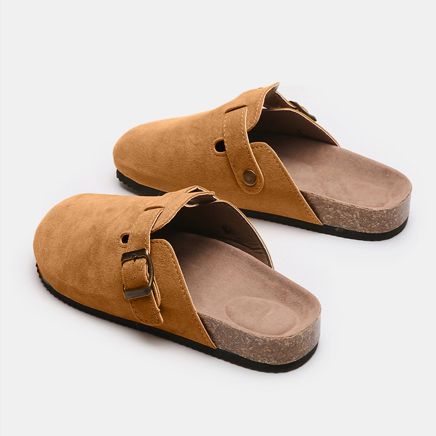 Suede Closed Toe Buckle Slide-Teresa&#39;s Fashionista LLC