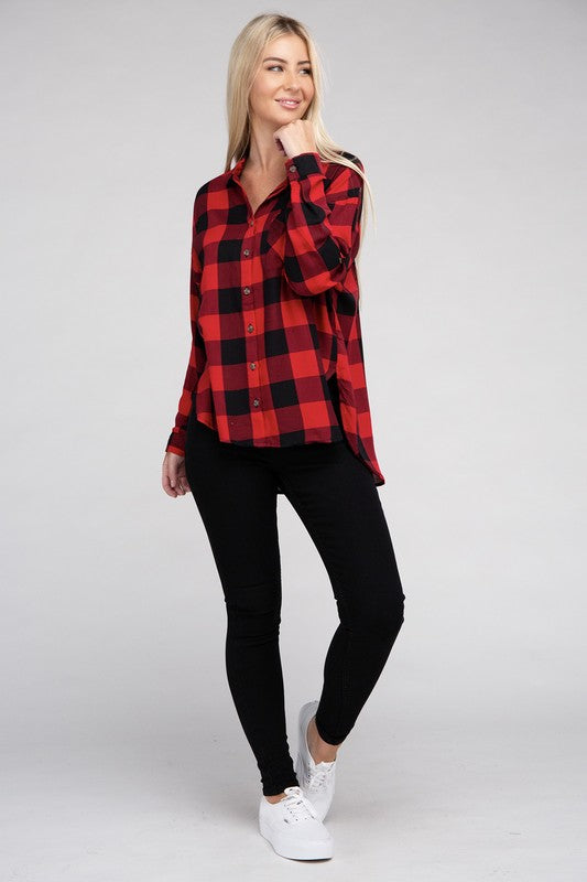 Classic Plaid Flannel Shirt-Teresa&#39;s Fashionista LLC