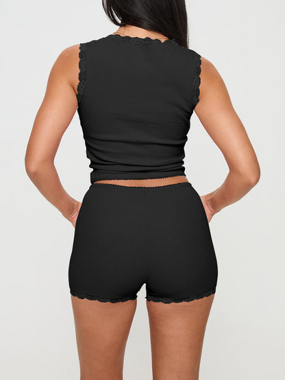 Scoop Neck Wide Strap Top and Shorts Set-Teresa&#39;s Fashionista LLC