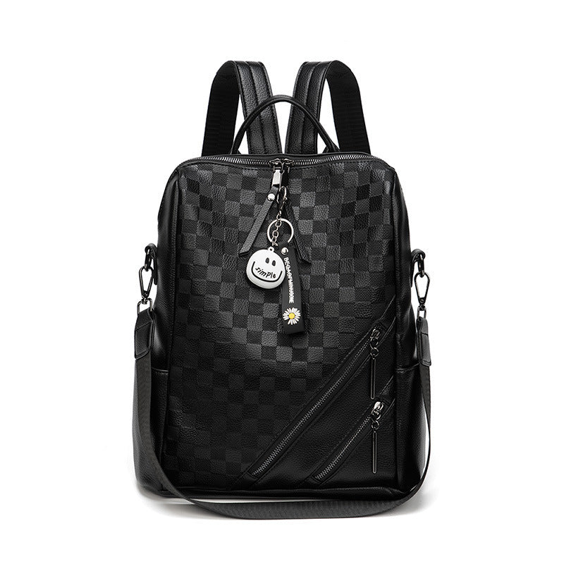 Fashion Checkerboard Backpack Casual Shoulder Bag All-match Shopping Travel Bags For Women-Teresa&#39;s Fashionista LLC