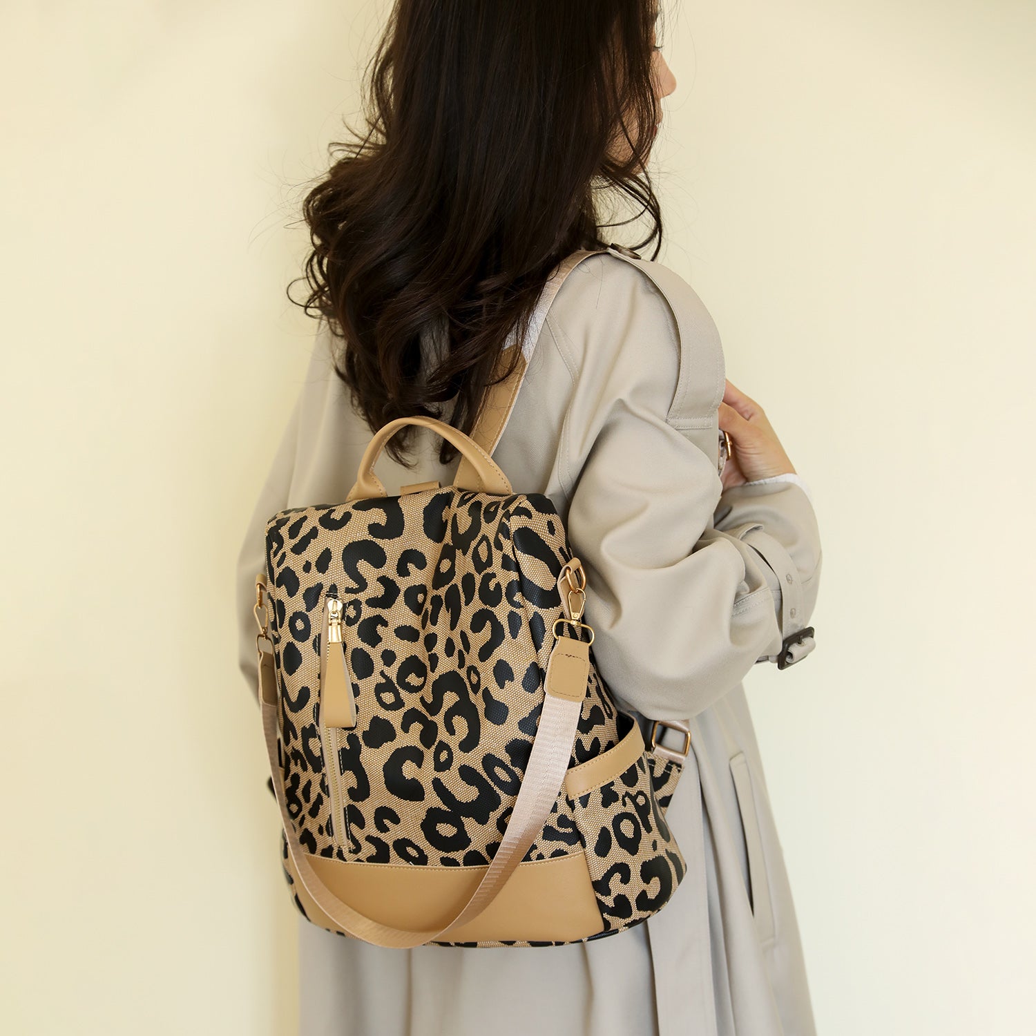 Leopard PU Leather Backpack Bag-Teresa&#39;s Fashionista LLC