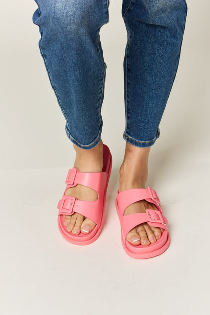 Legend Double Buckle Open Toe Sandals-Teresa&#39;s Fashionista LLC