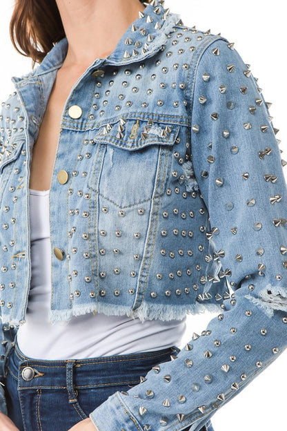 DENIM JACKET-Teresa&#39;s Fashionista LLC