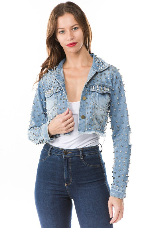 DENIM JACKET-Teresa&#39;s Fashionista LLC