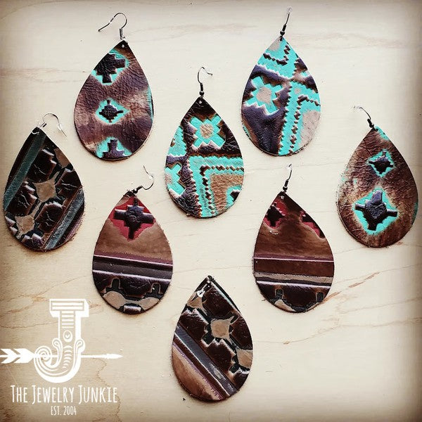 Large Teardrop Earrings in Navajo-Teresa&#39;s Fashionista LLC