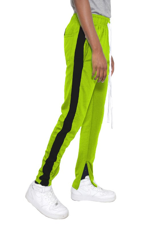 SINGLE STRIPE ANKLE ZIPPER TRACK PANTS-Teresa&#39;s Fashionista LLC