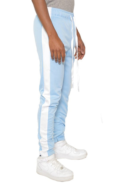 SINGLE STRIPE ANKLE ZIPPER TRACK PANTS-Teresa&#39;s Fashionista LLC