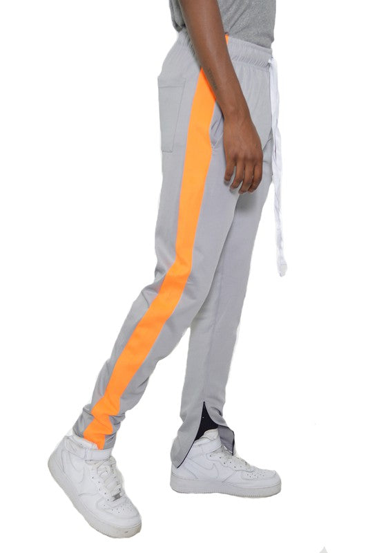 SINGLE STRIPE ANKLE ZIPPER TRACK PANTS-Teresa&#39;s Fashionista LLC