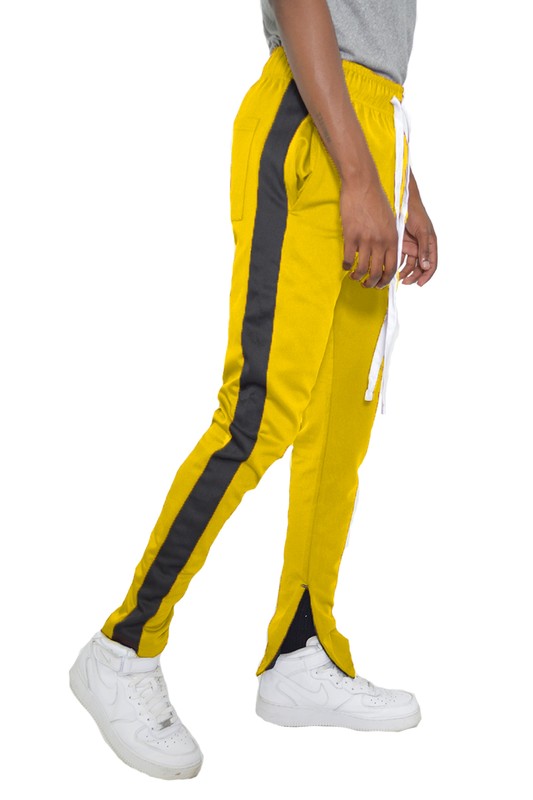 SINGLE STRIPE ANKLE ZIPPER TRACK PANTS-Teresa&#39;s Fashionista LLC