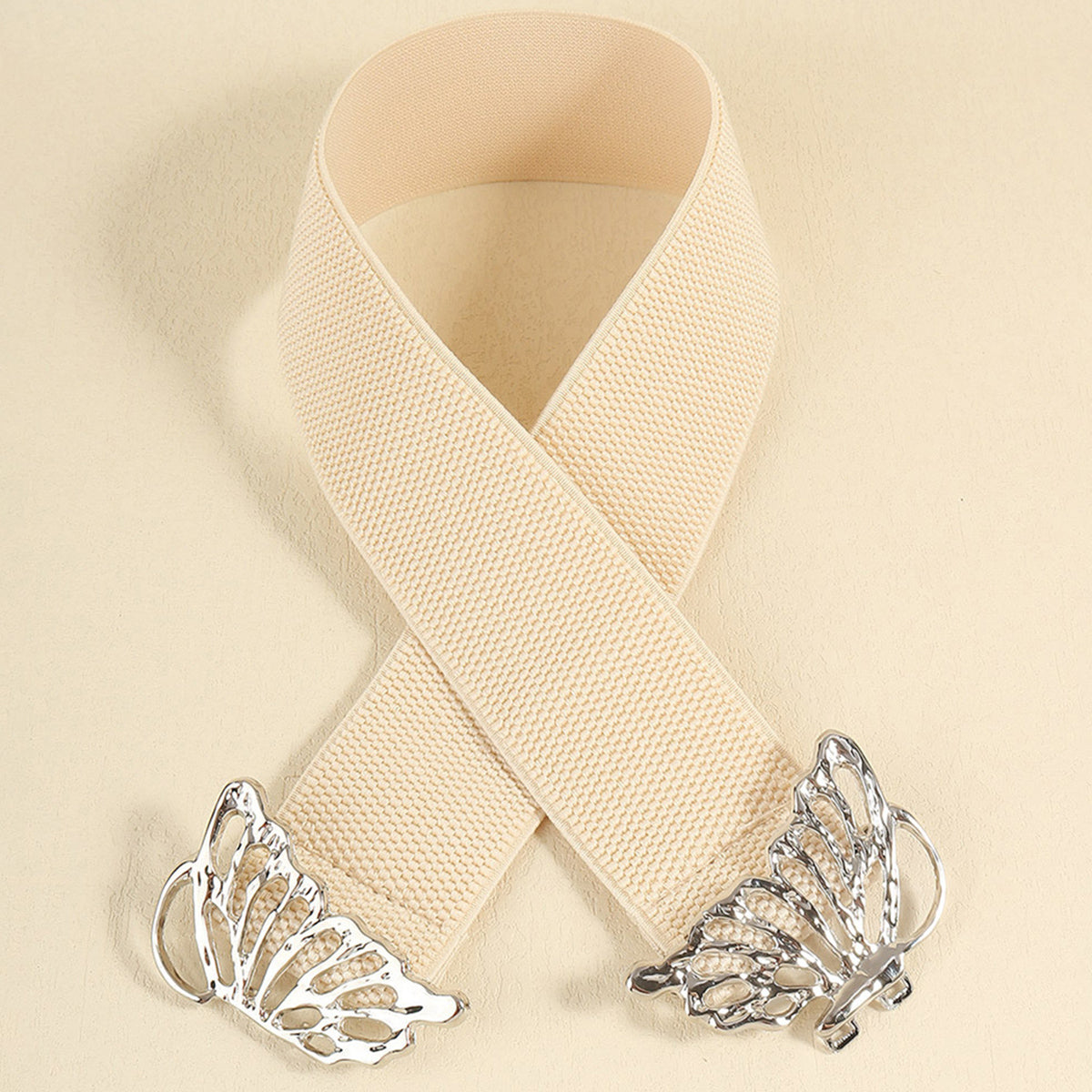 Butterfly Alloy Buckle Elastic Belt-Teresa&#39;s Fashionista LLC