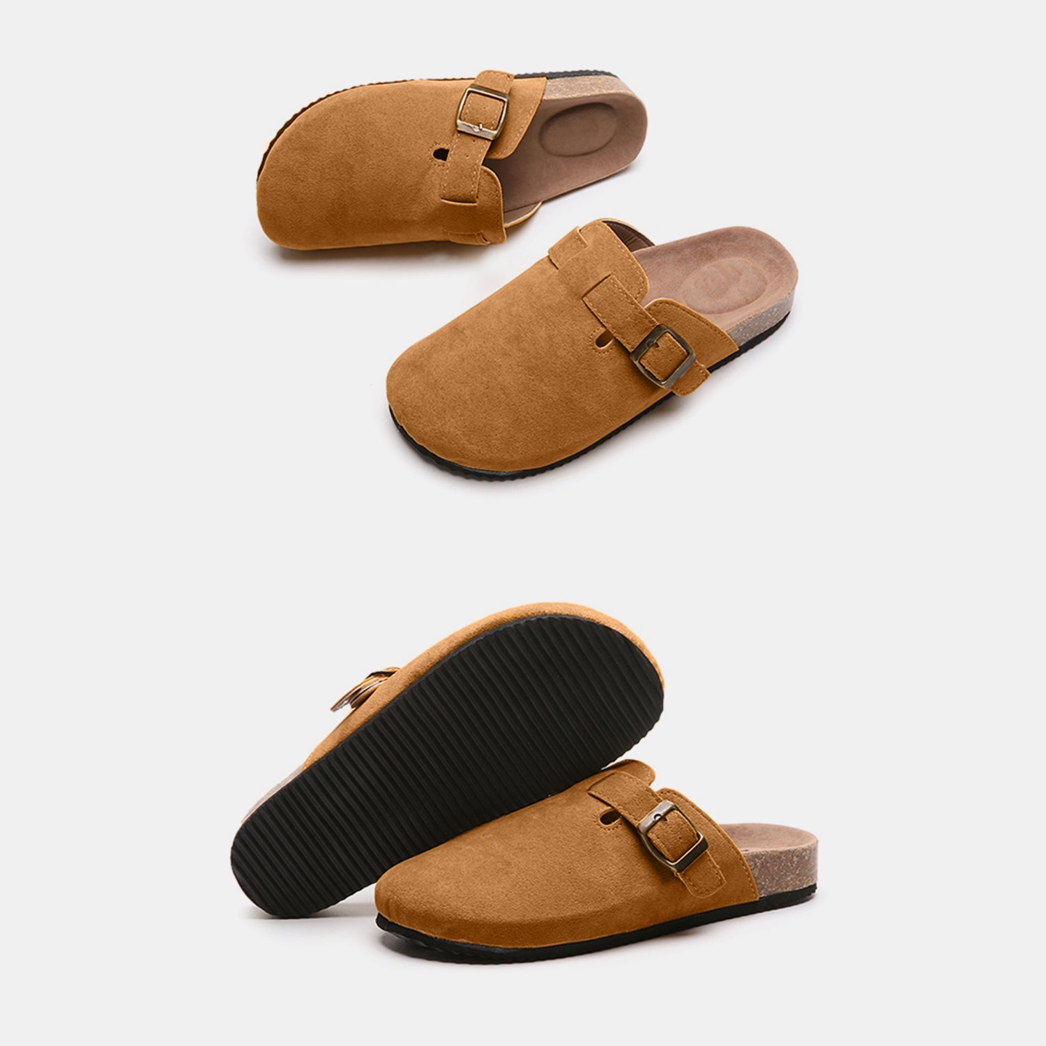 Suede Closed Toe Buckle Slide-Teresa&#39;s Fashionista LLC